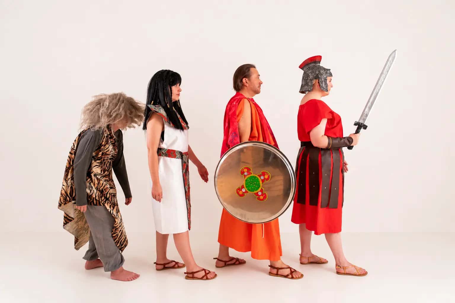 The Drama Patrol performers in history and theatre costumes